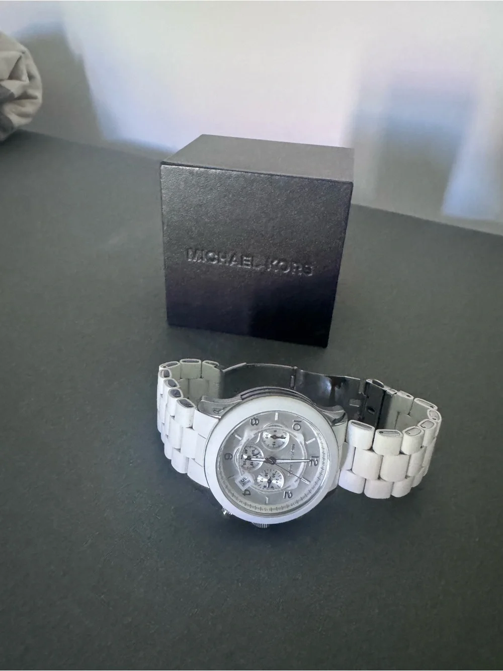 Michael Kors Women’s Silver-Tone Chronograph Bracelet Watch
